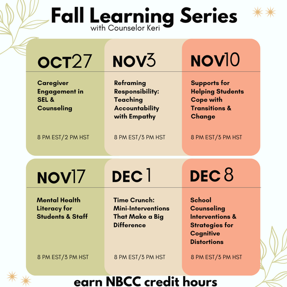 Fall Learning Series 2025: Bundled Webinar Professional Development Sessions