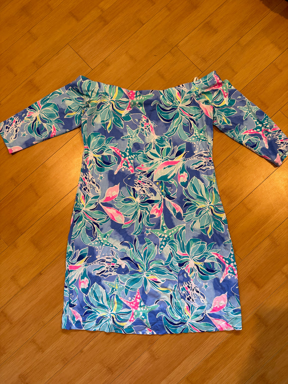Lilly Pulitzer Medium Off the Shoulder Tropical Floral Dress