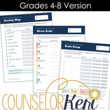 School Avoidance & Anxiety Toolkit for Counselors | K-8 Worksheets for School Refusal Individual School Counseling