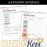Coping Skills Worksheets & Visuals for Anxiety and Avoidance | DBT Distress Tolerance | Grades K-8