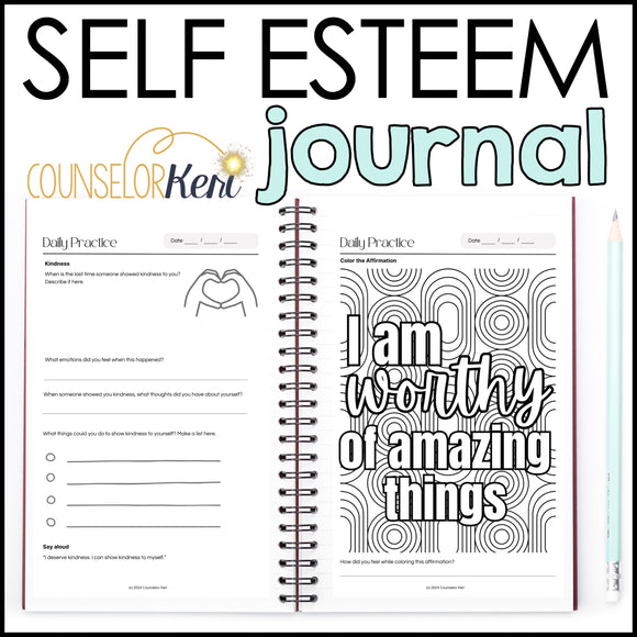 Self Esteem Journal: Self Esteem Activities for Kids School
