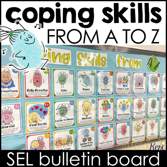 Coping Skills from A to Z Bulletin Board: Calming Strategies Bulletin Board
