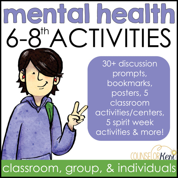 6-8th Grade Mental Health Awareness Activities: Mental Health Centers, Discussion & More