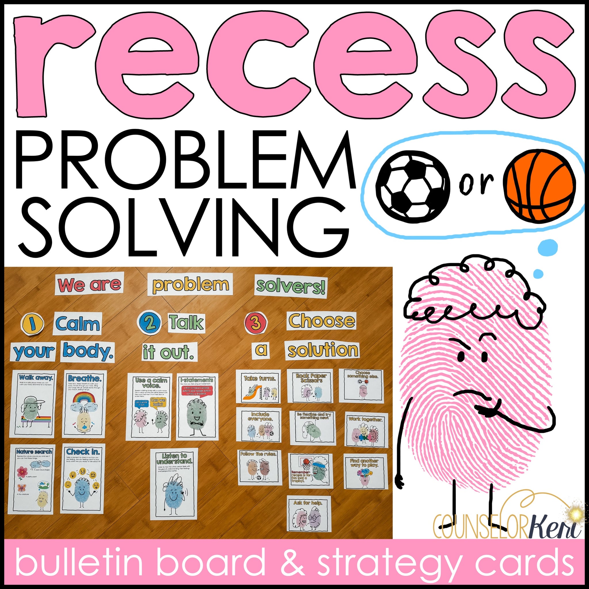 Recess Problem Recess Problem Solving Bulletin Board & Recess Problem Strategy Cards ...