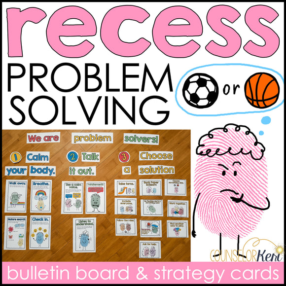 Recess Problem Solving Bulletin Board & Recess Problem Strategy Cards