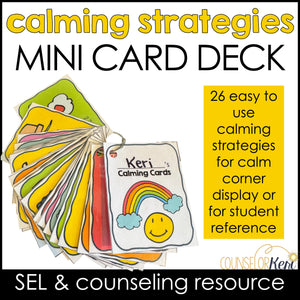 Calming Strategies: Mini Card Deck for Coping Skills SEL Activity or Calm Corner