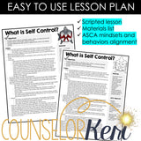 Self Control Counseling Activity: Self Control Lesson for Grades 1-2 Counseling