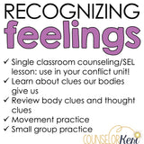 Recognizing Feelings Counseling Lesson: Emotions Body Clues SEL Activity