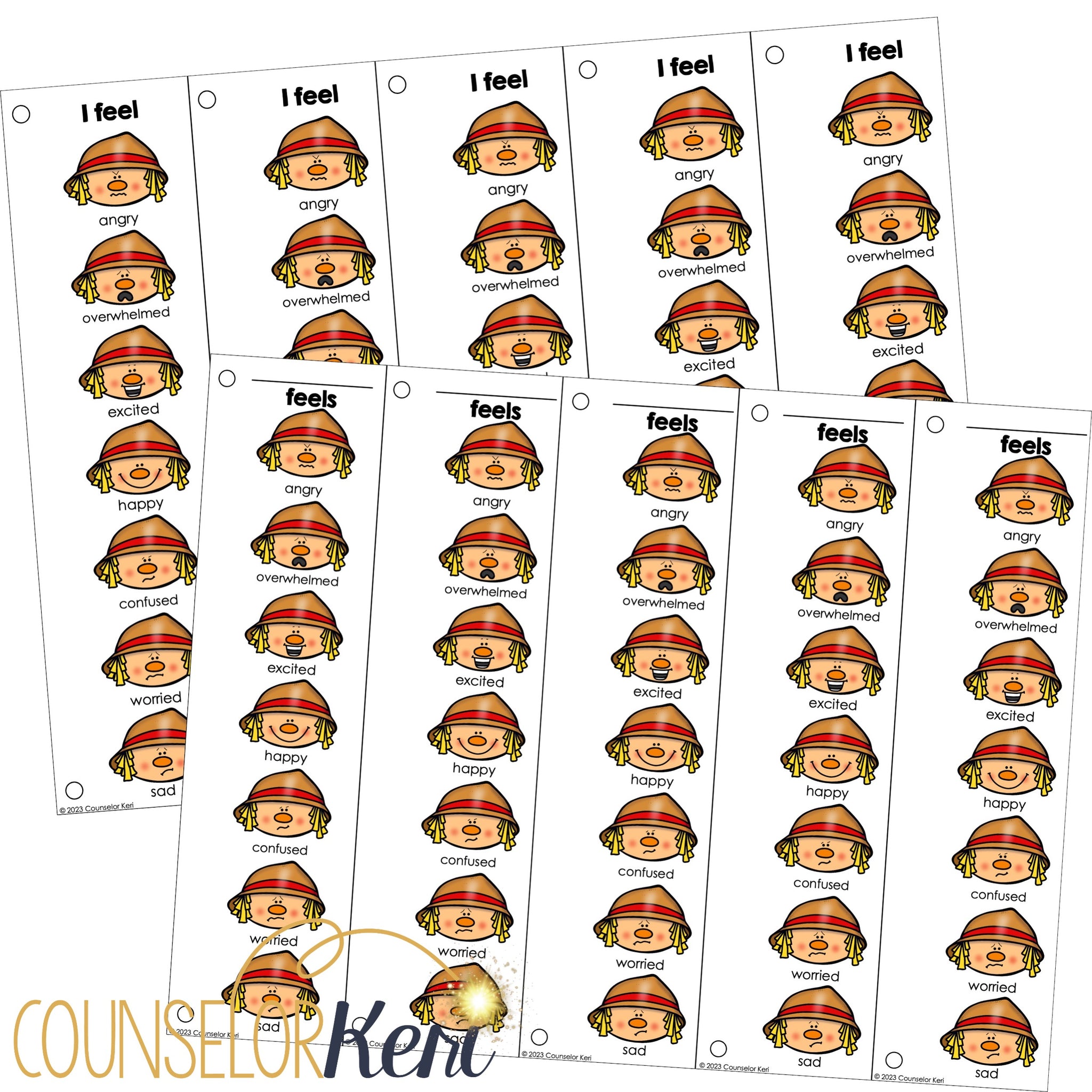 Fall Feelings Activity: Fall Emoji Sliders for Desk Feelings Label ...