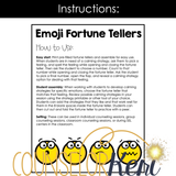 Feelings Calming Strategy Tool: Emoji Fortune Tellers for Counseling and SEL