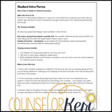 Student Get to Know You Forms for the Beginning of the Year School Counseling