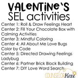 Valentine's Day SEL Centers: Valentine Counseling Activities for February