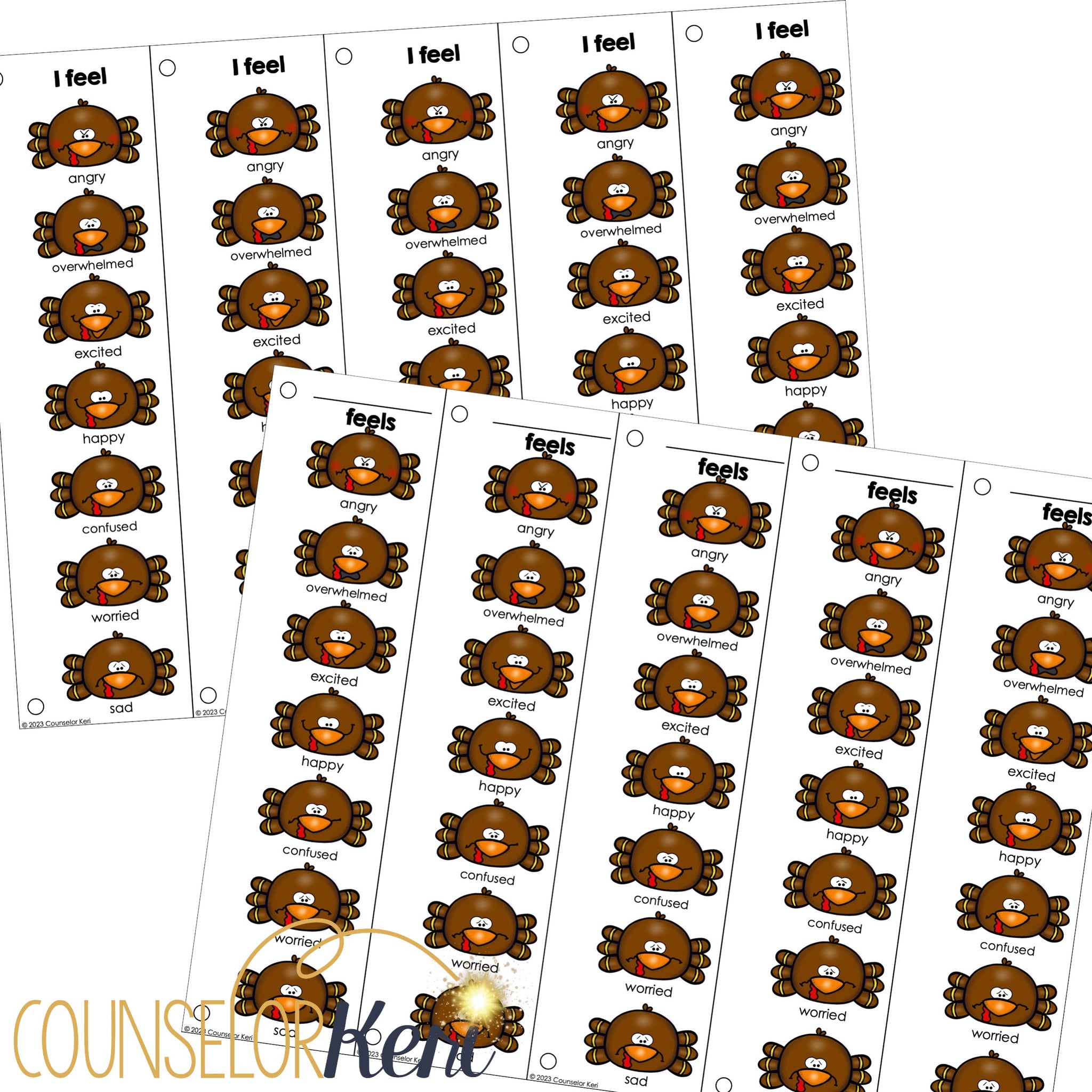 Fall Feelings Activity: Fall Emoji Sliders for Desk Feelings Label ...