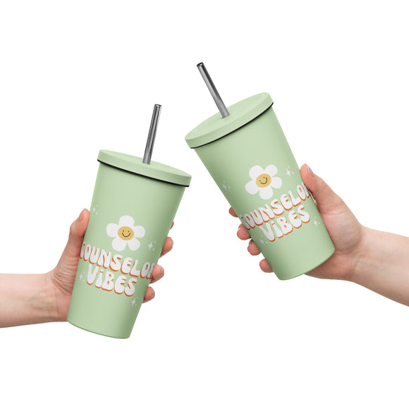 School Counselor Insulated tumbler with a straw