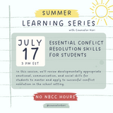 Professional Development Webinar: Essential Conflict Resolution Skills for Students - No NBCC Hours