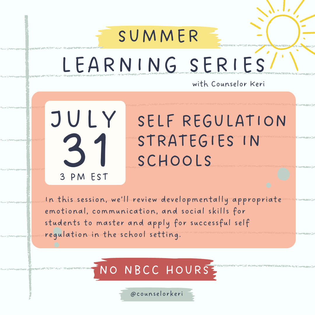 Professional Development Webinar: Self Regulation Strategies in School ...