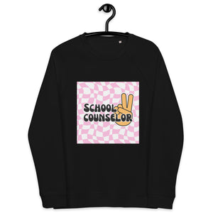 School Counselor Peace Funky Unisex organic raglan sweatshirt