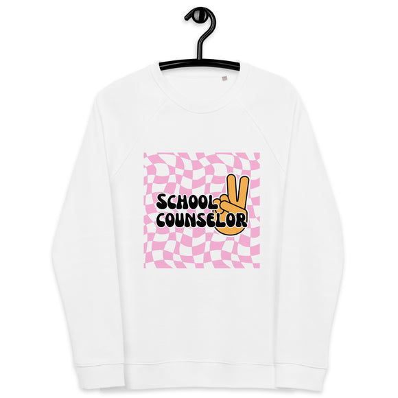 School Counselor Peace Funky Unisex organic raglan sweatshirt