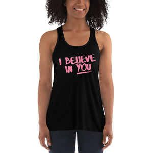 I Believe In You Women's Flowy Racerback Tank