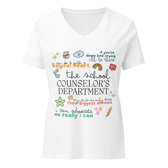 The School Counselor's Department relaxed v-neck t-shirt