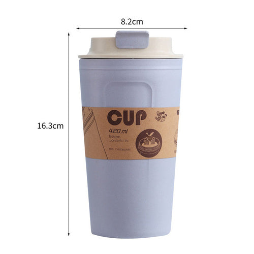 420ml Portable Practical Reusable Bamboo Fiber Coffee Cups Eco Friendly  Non-slip Solid Travel Car Mugs Useful Outdoor