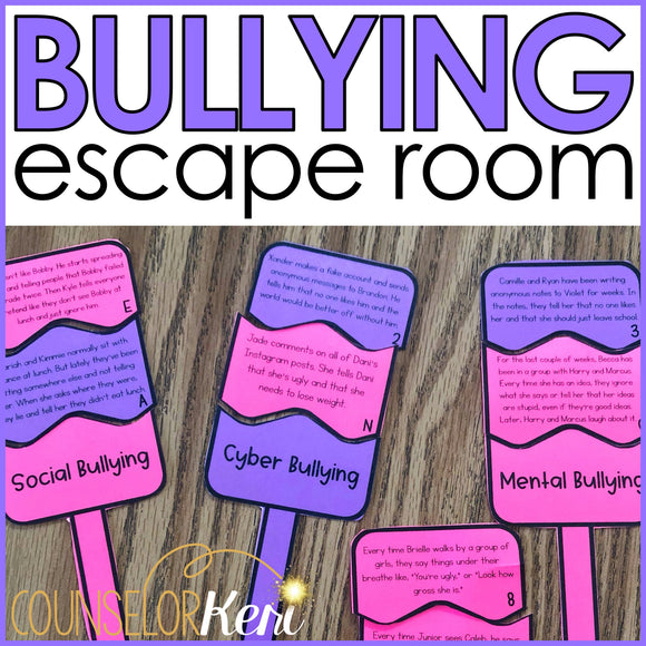 Bullying Prevention Escape Room: Bullying Activity for School Counseling