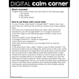 Calm Corner Digital Activity for SEL Distance Learning: Coping Skills Activities