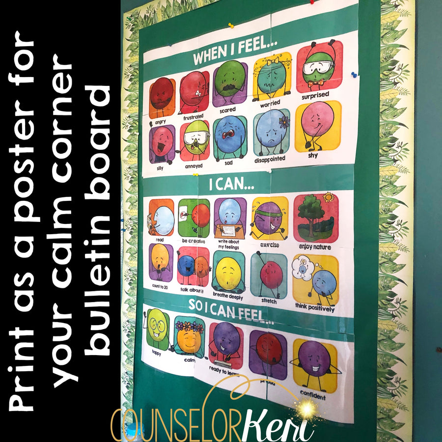 Feelings and Calming Strategies Poster, Cards, Desk Labels, and Bullet ...