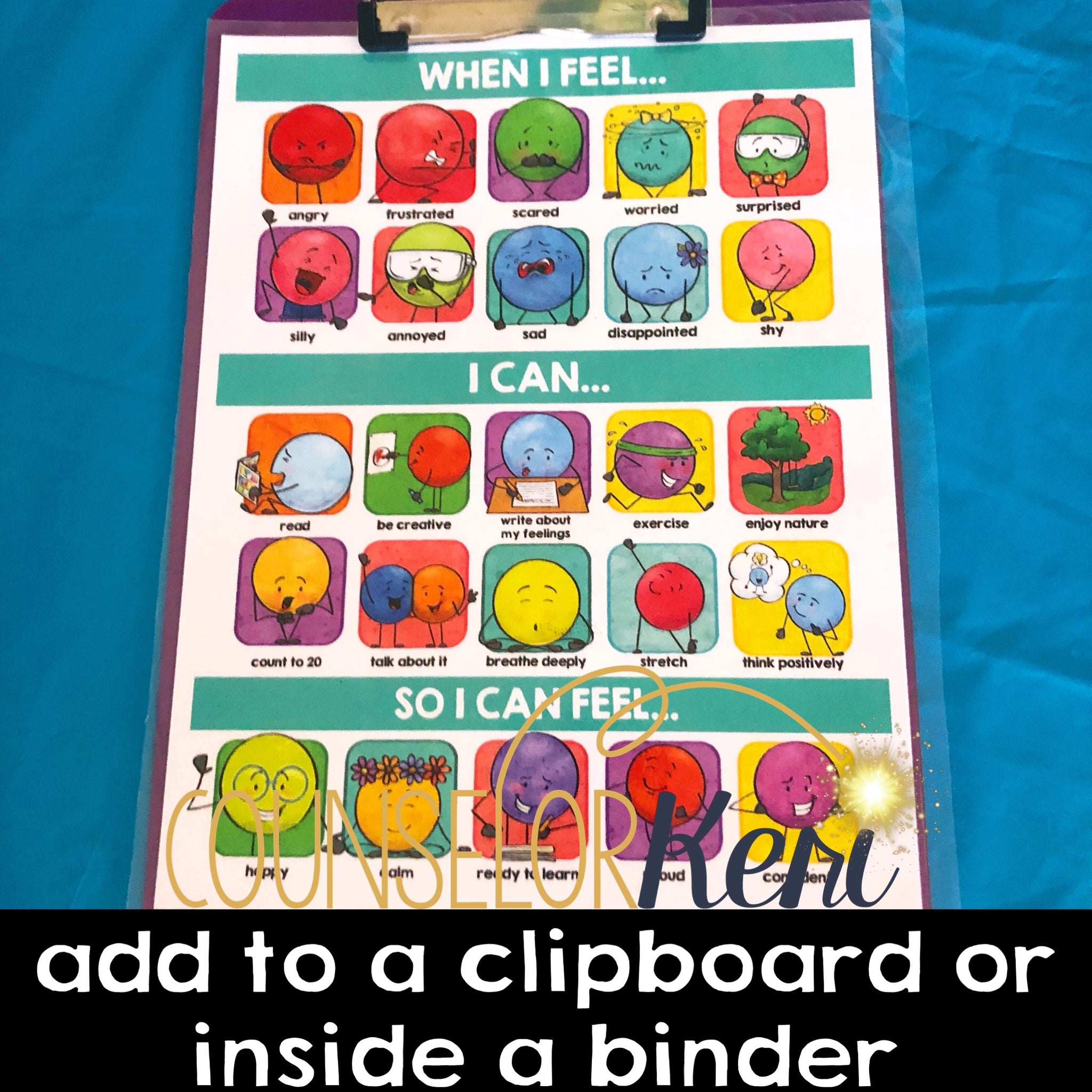 Feelings and Calming Strategies Poster, Cards, Desk Labels, and Bullet ...