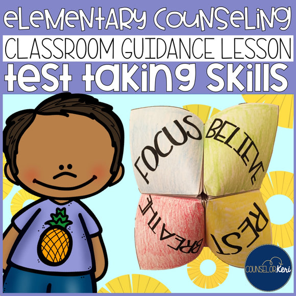 Test Preparation Scoot Classroom Guidance Lesson for Elementary Counseling
