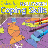 Color by Coping Skills Halloween Counseling Activity