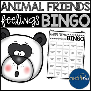 Animal Feelings BINGO Game for School Counseling
