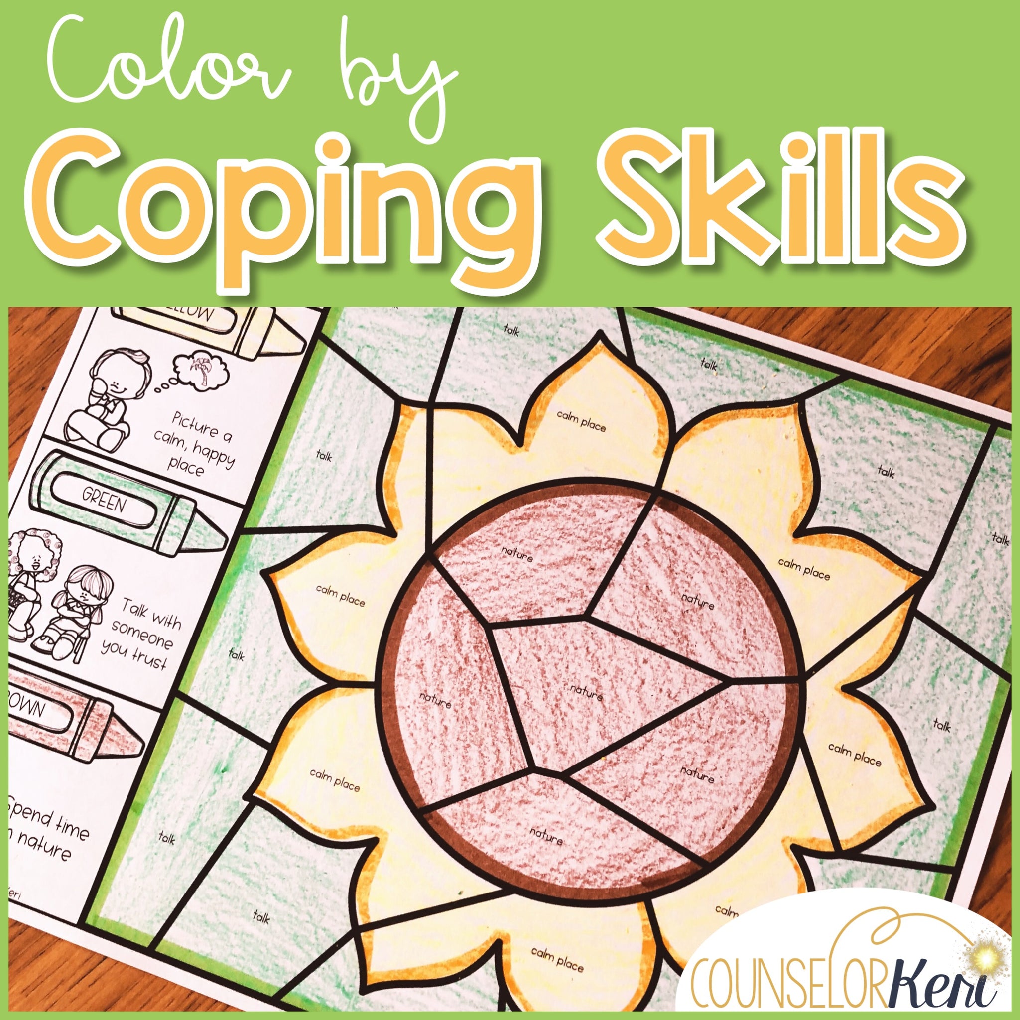 Color by Coping Skills Fall Activity for School Counseling – Counselor Keri