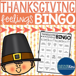 Thanksgiving Feelings Bingo Game - Elementary School Counseling