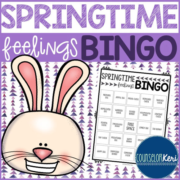 Springtime Feelings Bingo Game - Emotions - Elementary School Counseling