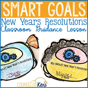 New Year's Resolution Craft for SMART Goals in Elementary School Counseling