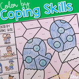 Color by Coping Skills Winter Activity for Elementary School Counseling