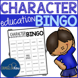 Character Education Bingo for Elementary School Counseling