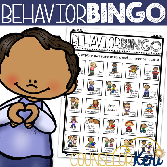 Behavior Bingo Game for Elementary School Counseling