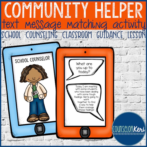 Career Text Message Matching Classroom Guidance Lesson - School Counseling