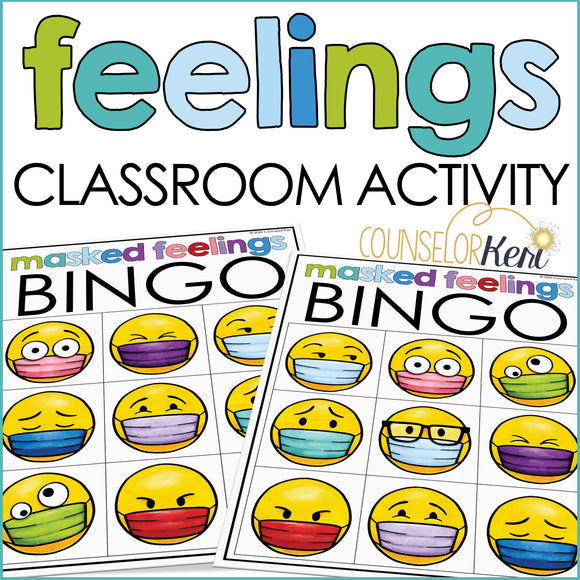 Feelings Activity Counseling Classroom Guidance Lesson Emotions with Masks