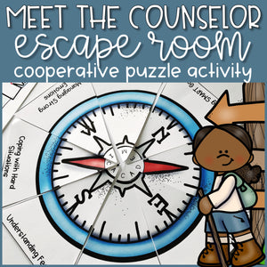 Meet the Counselor Back to School Escape Room Cooperative Puzzle Activity