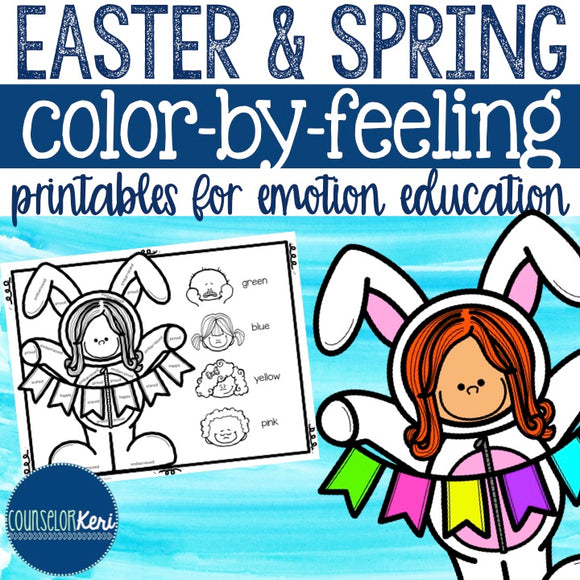 Easter and Spring Color by Feeling Printables - Emotions - School Counseling