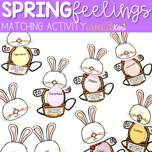 Feelings and Emotions Matching for Easter or Spring Activity School Counseling