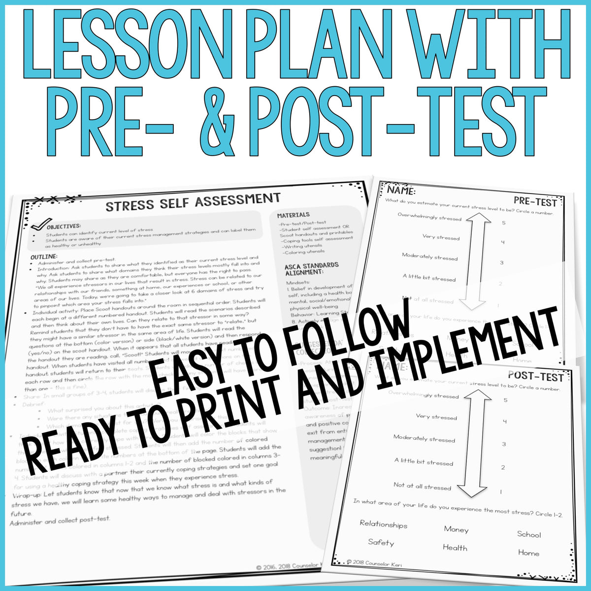 Stress Activity: Stress Self Assessment Classroom Guidance Lesson Stre ...