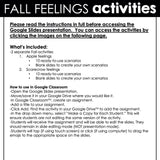 Fall Feelings Digital Activity Distance Learning for School Counseling