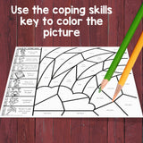 Color by Coping Skills Spring Activity for School Counseling