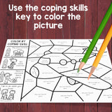 Coping Skills Color by Code: Calming Strategies Activity for School Counseling