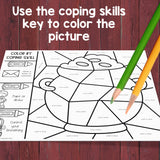 Color by Coping Skills St Patrick's Day Activity for School Counseling