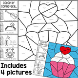 Color by Coping Skills Valentine's Day Activity for Elementary School Counseling